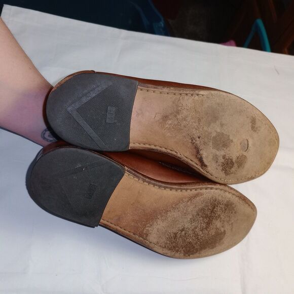 Allen Edmonds Maxfield Brown Tassel Loafers Woven Leather 8.5 D Made In USA 1713 - Picture 10 of 11